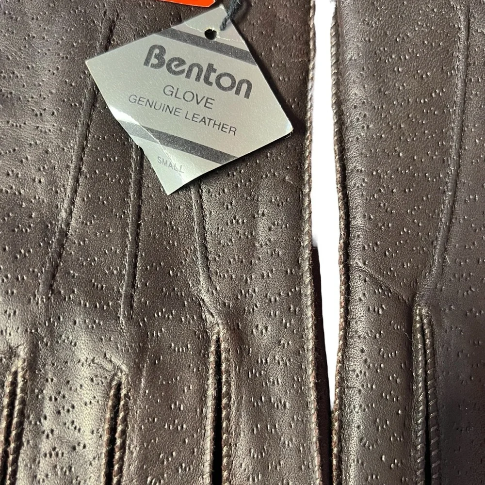 Vintage Benton - Womens Leather Gloves Sherpa Lined Sz SM
